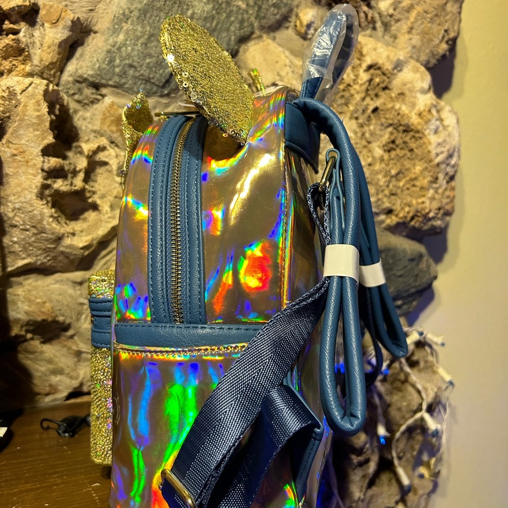 Disney 50th Anniversary Gold & Blue Sequin Loungefly Bag - Picture 10 of 13